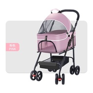 Pet Stroller Outdoor Travel Dog Cat Stroller Foldable Pet Trolley Detachable Cage Small Pet Cart 5MZP