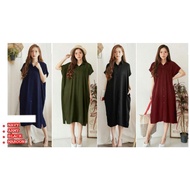 N1 41P MIDI DRESS BIGSIZE 4R 6R DRESS XXXXL XXXXXXL SHORT SLEEVES PLAIN CONTINUOUS 4XL 6XL MUSLIM WO