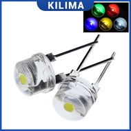 50/20/10 Pcs F8 8mm 0.5W 3.0-3.2V Straw hat LED White Super bright LED lamp Wide Angle Transparent L