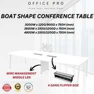 Office Pro 10/12/16 FT Boat Shape Conference Table | Meeting Table | Meja Mesyuarat