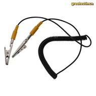 GREAT Coiled Cord, 2mm Black Anti-Static ESD Grounding Cable, Polyurethane Male-to-Female 180cm / 71