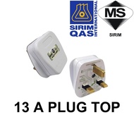 SIRIM 13A Plug Top 13A 3PIN PLUG 3 PIN PLUG 13APLUG PLUGTOP 13A 15A 20A Unbreakable Fused Kepala Plu