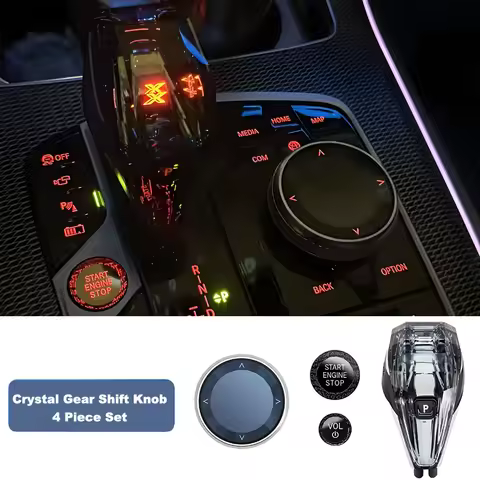 4PCS Car Crystal Gear Shift Knob Lever Crystal Gear Handle For BMW X3 iX3 G01 G08 X4 G02 X5 G05 X6 G