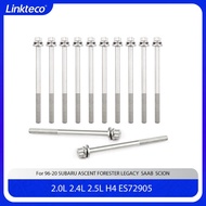 Engine part 12Pcs Head Bolts with Washers Fit 2.0 2.4 2.5 L H4 EJ205 EJ25D EJ255 For 96-20 2.0L 2.5L