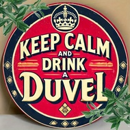 HELLOYOUNG Keep Calm Drink Duvel Metal Tin Sign 8x8 Inch Vintage Wall Art for Home Bar Cafe Apartmen