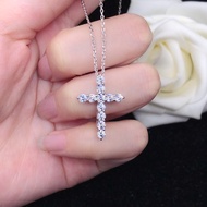 PT950 platinum necklace moissanite pendant cross diamond pendant necklace for women