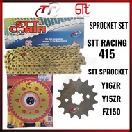Y15ZR Y16ZR FZ150 STT 415 HEAVY DUTY CHAIN RANTAI GOLD EMAS SPROCKET SPOCKET SPOKET SPROKET SET STEE