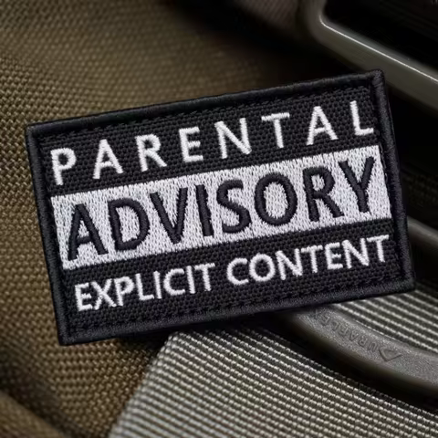 "Parental Advisory" Tactical Morale Embroidery Patch Hook&Loop Patch Military Army Badge Armband Bac