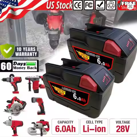 For Milwaukee 28V 12.0Ah M28 Battery Li-Ion Replacement Battery For Milwaukee 28V M28 48-11-2830 073