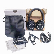 Audio Technica ATHM50X Black Studio Monitor Headphones + Case & Cables ATH-M50X
