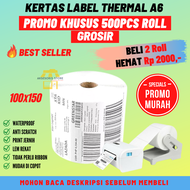 KERTAS THERMAL 100 X 150 500 ROLL / LABEL STICKER BARCODE A6
