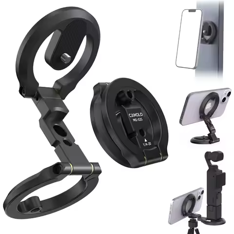 CAMOLO 2in1 Dual Magnetic Phone Holder for iPhone 18 -12/DJl Pocket 3/4/4P/Gopro13 Vlog Phone Camera