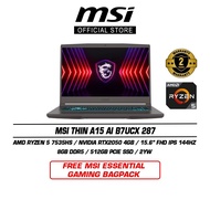 MSI Thin A15 B7UCX 287 (15.6" FHD IPS 144Hz/Ryzen 5 7535HS/8GB DDR5/512GB SSD/RTX2050/Win11)