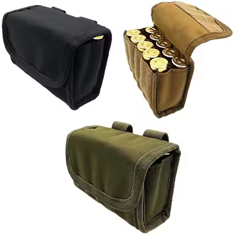 10 Round Shot Shotshell Reload Holder Molle Pouch for 12 Gauge/20G Magazine Pouch Ammo Round Cartrid