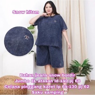 Jeans Suit EmbroideredSnow Code 0050 Jumbo 8L Top Id 140 Pj 68 Elastic Waist Pants Lp 64-130 Pj 62 S