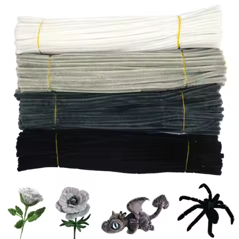 400 Pieces Pipe Cleaners Chenille Stems 4 Assorted Colors Craft Supplies Bulk for DIY Art and Craft 