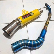 DAENG4 YELLOW EXHAUST RACING 1SET OPEN Spec FOR XRM 110/125 WAVE 100/110/125 BONUS SYM KRISS FURY RE