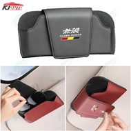 1 Piece Honda Mugen Power Car Sunshade Sunglasses Bracket Glasses Bracket Leather Storage Bag Hook Clip Storage Rack Car Interior Accessories for Vezel Brio Shuttle Cr-V City Hr-V