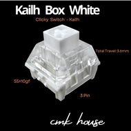 Pack of 10 Clicky Kailh Box White Switches - Clicky 55±10GF - Transparent Top