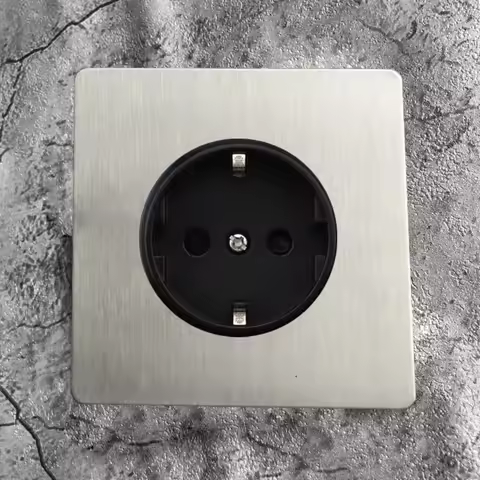 Wall Light Toggle Switch 1-4 Gang 2 Way Silver Stainless Steel Brushed Panel Switch EU Outlet