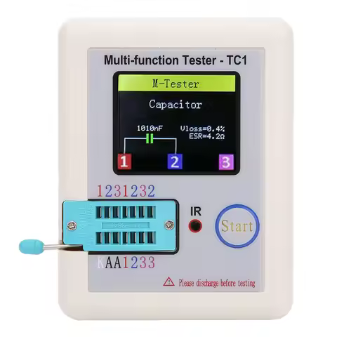 LCR TC1 1.8 Inch TFT LCD Display Multimeter Transistor Tester Diode Triode Capacitor Resistor Test M
