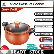 [SG] Micro Pressure Cooker Household Mini Pressure Cooker Non Stick Cooker Soup Pot multi-function Pressure 8L