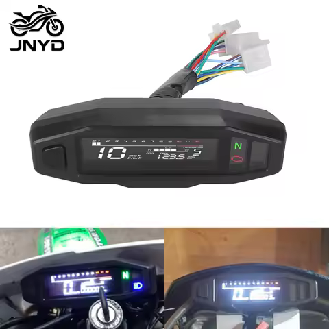 JNYD Motorcycle Digital Dash Universal Speedometer KM/H Voltmeter Oil Gauge Instrument Sensor Tachom