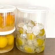 日本iwaki 耐熱玻璃微波密封保鮮罐 圓形白蓋 850ml