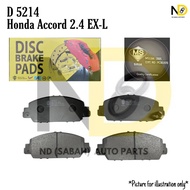 HONDA ACCORD T2A / T2M 2.4 / 3.5 / HRV (2014") D5214 FRONT BRAKE PAD