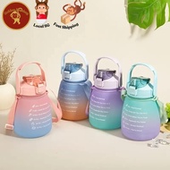 ⭐SG⭐ 1200ML Colored Water Bottle, Leak-Proof Big 1.2L Flask, Motivational Time Marker Tumbler