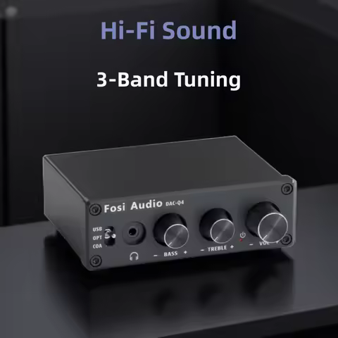 Fosi Audio Q4 Mini Stereo USB Gaming DAC & Headphone Amplifier Audio Converter Adapter for Home/Desk
