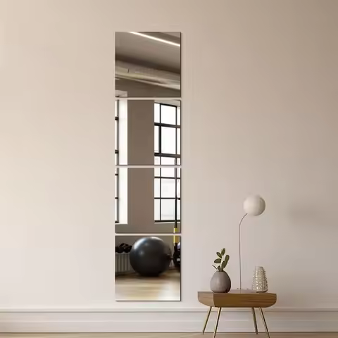 4/8pcs 35cm*30cm Reduce Silver Acrylic Mirror Stickers Rent Houses Bathroom Dressing Combination Gir