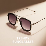 [ใหม่] Cyxus Iron Man แว่นตากันแดดอินเทรนด์สำหรับผู้ชายผู้หญิงแฟชั่นกรอบสแควร์ Spiderman แว่นตากันแด