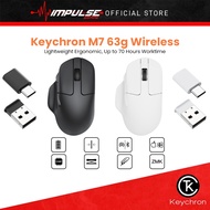 Keychron M7 63g Wireless Mouse - Button 63g Lightweight Ergonomic, Up to 70 Hours Worktime (Black / 