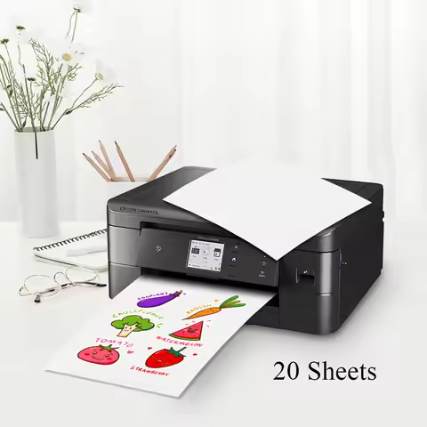 20 Sheets Printable A4 Paper Matte Vinyl Sticker Paper for Inkjet Printer Self Adhesive Label Paper 