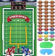 Pin The Football On The Goalpost Game With 36 Pcs Football Stickers, Large Football Party Games Post