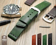 🇭🇰 馬鞍真皮錶帶 英綠色 19mm 20mm 21mm 22mm 24mm British Green Leather Bands Straps 合用: 24mm Panerai 沛納海錶帶