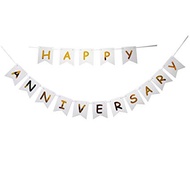 DIY : HAPPY ANNIVERSARY BANNER | GOLD FOIL LETTER BANNER ANNIVERSARY CELEBRATION BANNER