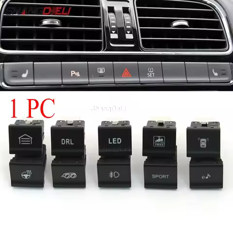 Car Red LED DRL Fog Light Packing Radar Sensor Power On Off Music Garage Switch Button for VW polo 6