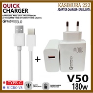 180W Charger For VVO V50 For Android Charger Adapter + Data Cable Quick Charger Support Fast Chargin