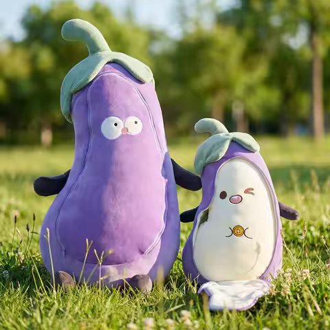 55/85cm Purple Eggplant Plush Pillow Kawaii Vegetable Cushion Back Support Plushie Home Decor Friend
