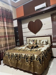 Seprei Pengantin Mewah ( BANTING HARGA + GRATIS ONGKIR ) Seprai Rempel Motif Bunga Terbaru Bahan Kat