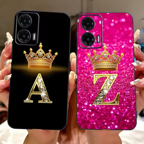 For Motorola Moto G35 G55 G85 Case Luxury Crown Letters Cover Soft TPU Phone Case For Motorola G85 G