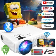 โปรเจคเตอร์ smart projector 1080P HD 1800 lumens ต่อกับโทรศัพคอมพิวเตอร์ มินิโปรเจคเตอร์ เครื่องฉายห
