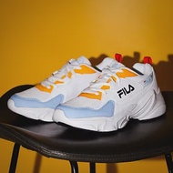 Fila 休閒鞋 Hidden Tape 5 女鞋 白藍 黃 基本款 老爹鞋 皮革 厚底 斐樂 5J929W133 23cm WHITE/BLUE