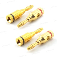 Audio 4mm Banana Plug Cable Connector Socket 24k Gold Plated Musical Speaker for Amplifier 8AWG to 2