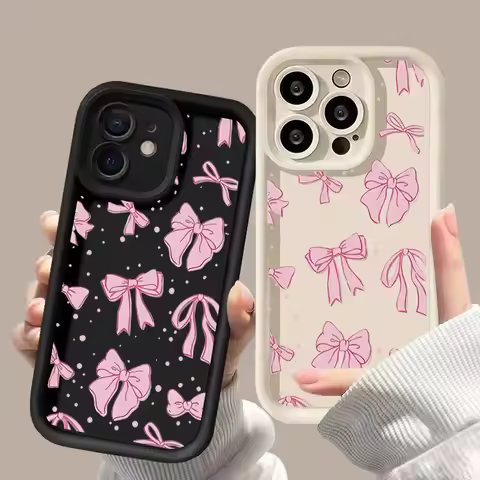 Y2K Cute Pink Bowknot Case For Samsung Galaxy M34 M31 M51 M30S M23 M20 M11 M15 J4 J6 Plus J8 A02 S21
