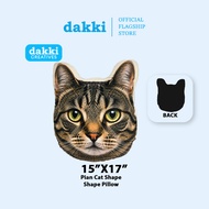 Dakki 15"x17" Pian Cat Head Shape Pillow