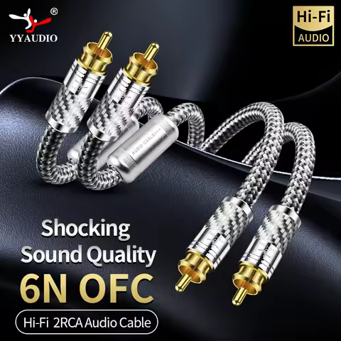 YYAUDIO HIFI Stereo 1 Pair OFC Signal Cable RCA Cable High-performance Premium Audio Signal Line 2RC