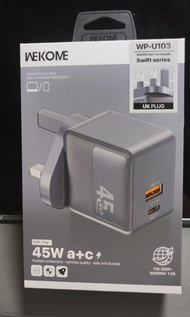 WEKOME WP-U103 Swift 系列 45W 氮化鎵（GaN）雙口快充充電器
